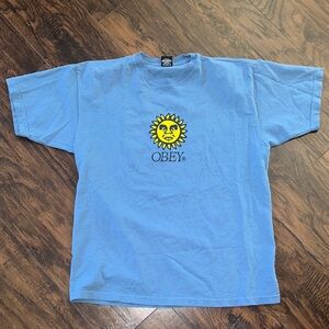 Obey Sky Blue Tee with Sun Design